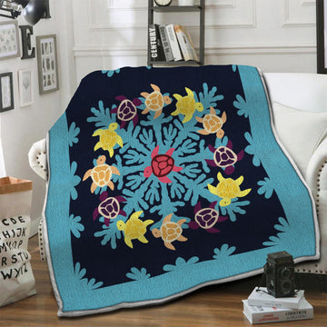 litzzy Turtle Fleece Blanket HST19103905 Fleece Blanket   