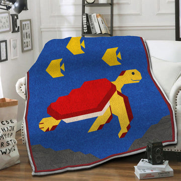 litzzy Turtle Fleece Blanket HST19103912 Fleece Blanket   