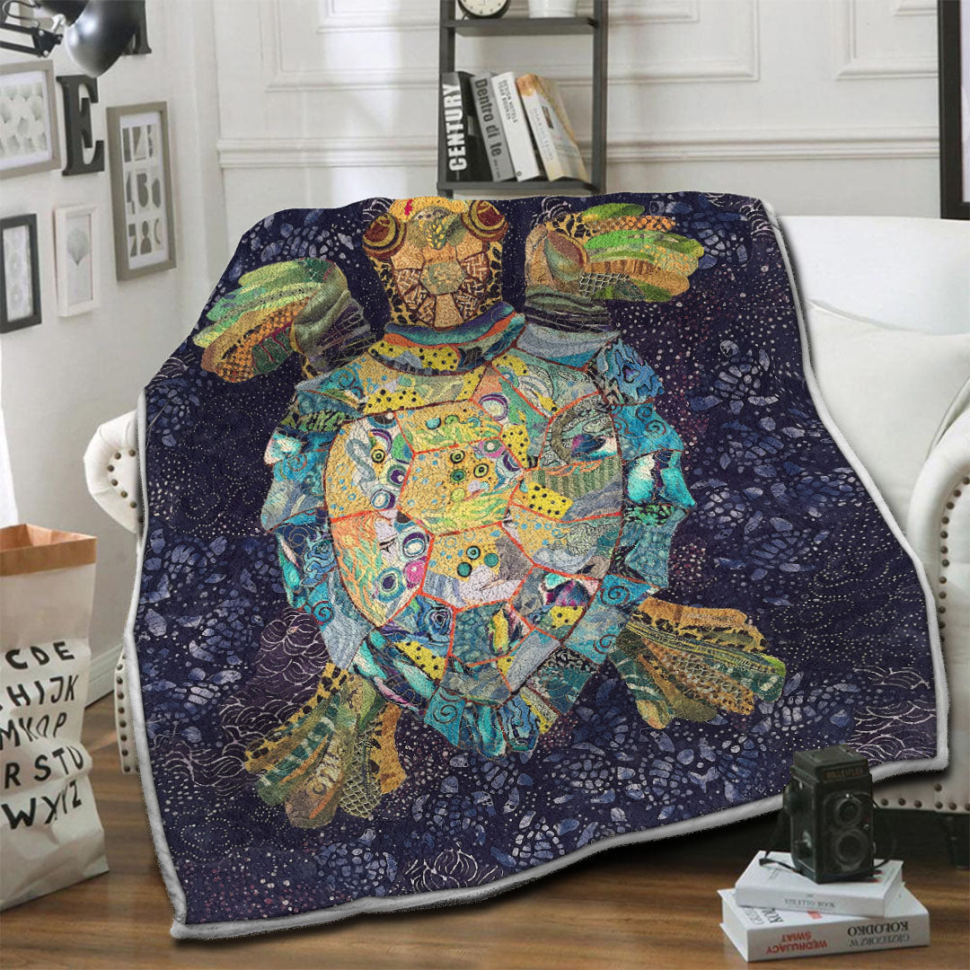 litzzy Turtle Fleece Blanket HST19103913 Fleece Blanket   