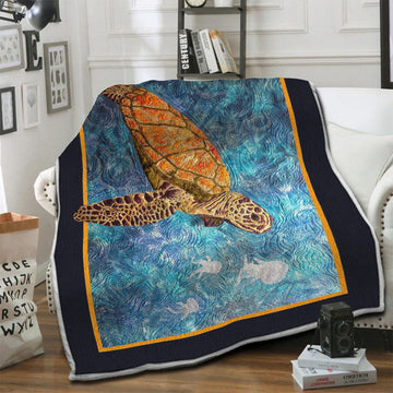 litzzy Turtle Fleece Blanket HST19103914 Fleece Blanket   