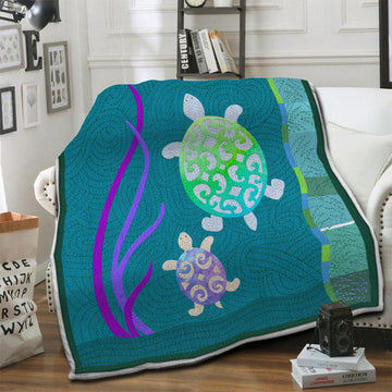 litzzy Turtle Fleece Blanket HST19103917 Fleece Blanket   