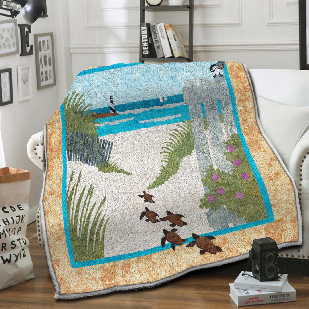 litzzy Turtle Fleece Blanket HST19103918 Fleece Blanket   