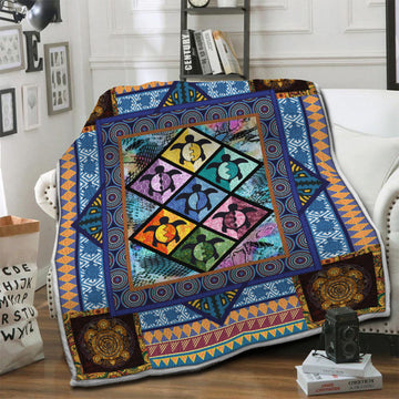 litzzy Turtle Fleece Blanket HST19103920 Fleece Blanket   