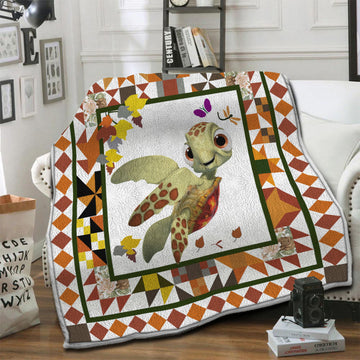 litzzy Turtle Fleece Blanket HST19103925 Fleece Blanket   