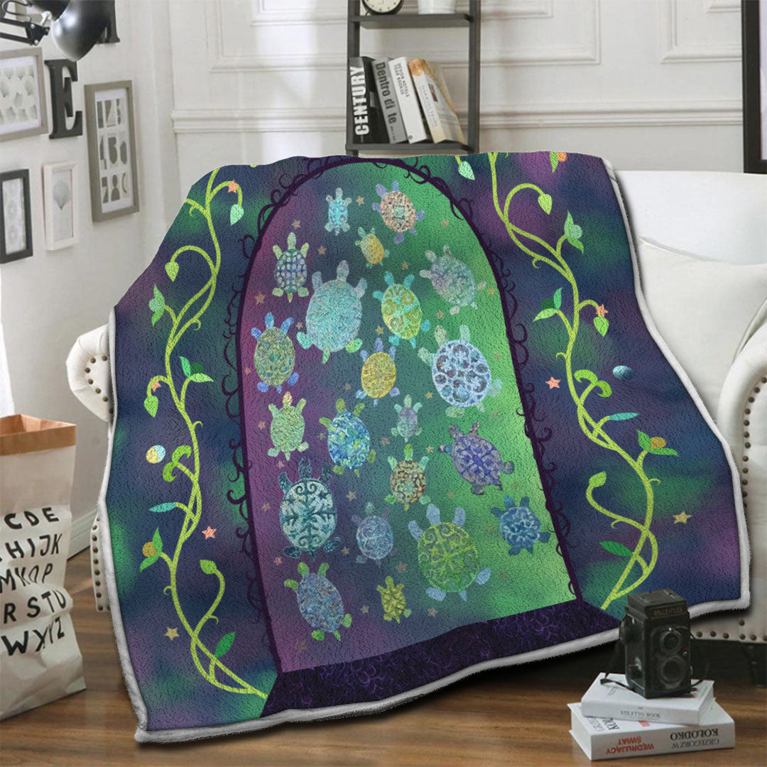 litzzy Turtle Fleece Blanket HST19103926 Fleece Blanket   