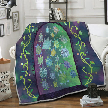 litzzy Turtle Fleece Blanket HST19103926 Fleece Blanket   