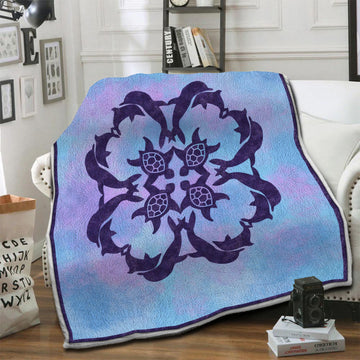 litzzy Turtle Fleece Blanket HST19103928 Fleece Blanket   