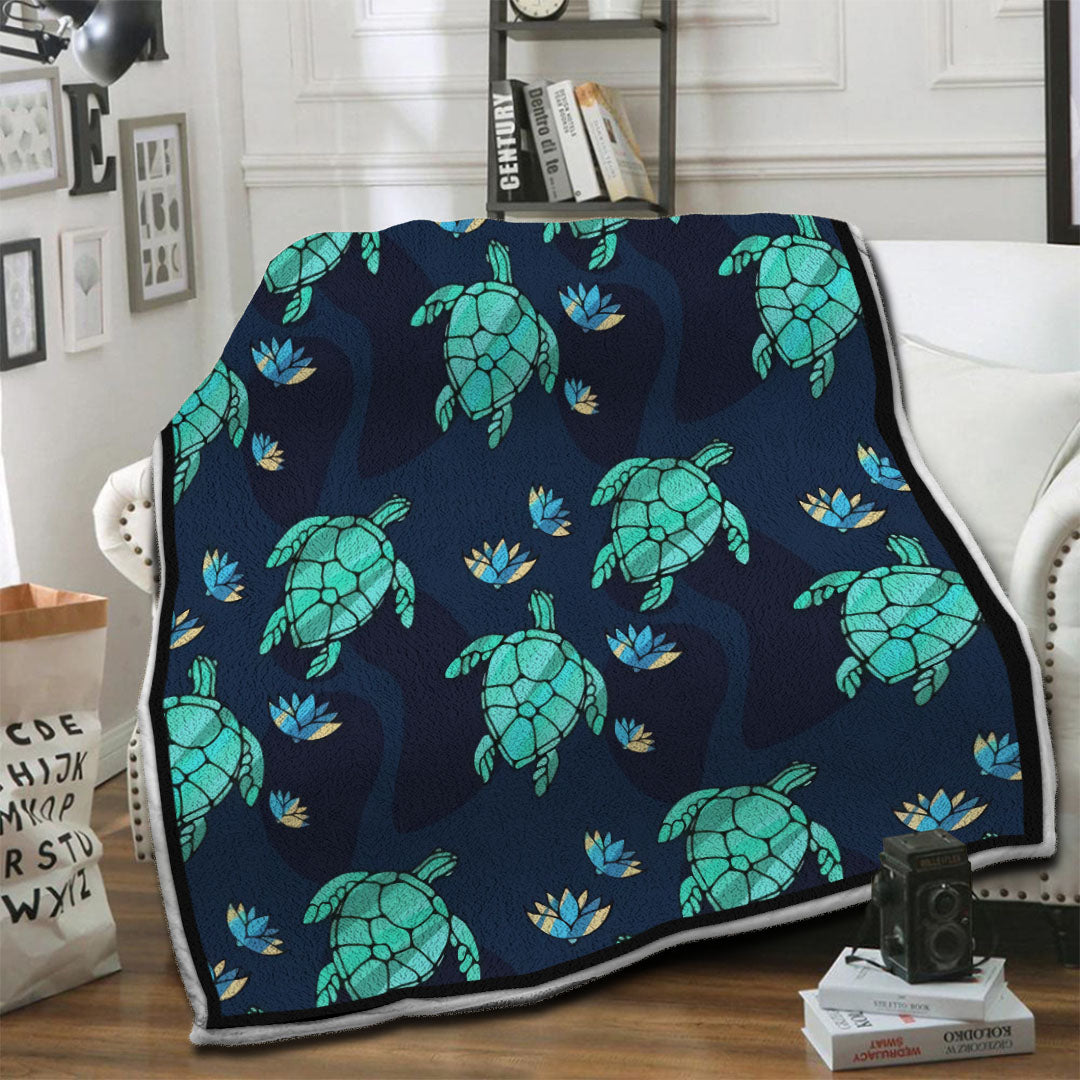 litzzy Turtle Fleece Blanket HST19103935 Fleece Blanket   
