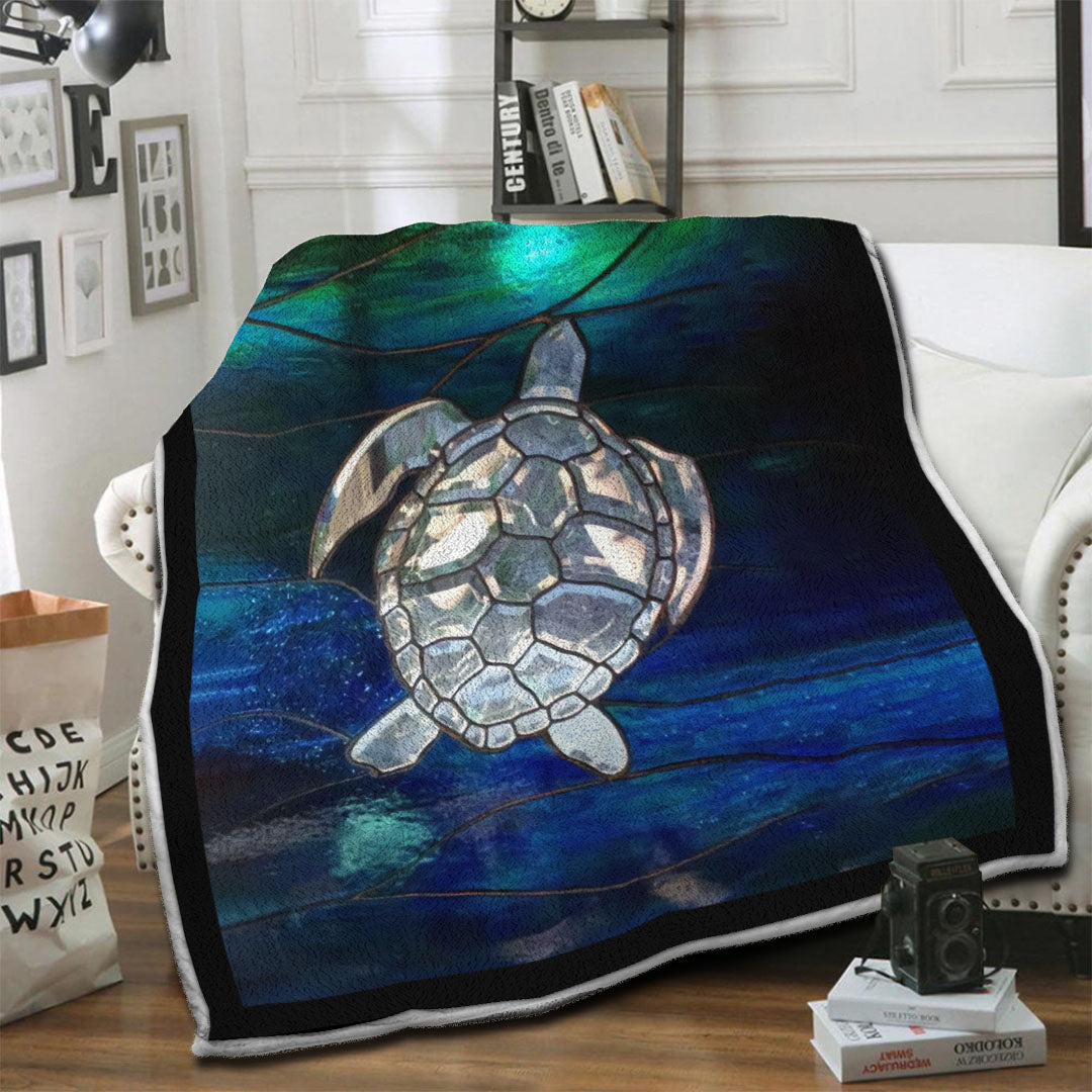 litzzy Turtle Fleece Blanket HST19103937 Fleece Blanket   