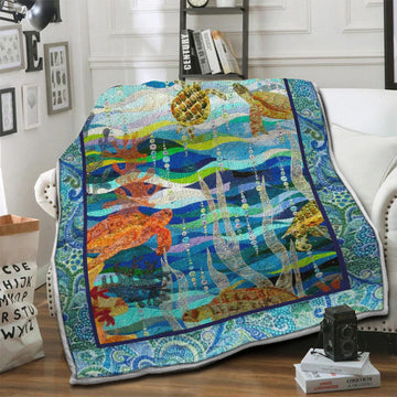 litzzy Turtle Fleece Blanket HST19103941 Fleece Blanket   