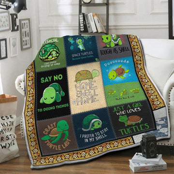 litzzy Turtle Fleece Blanket HST19103942 Fleece Blanket   