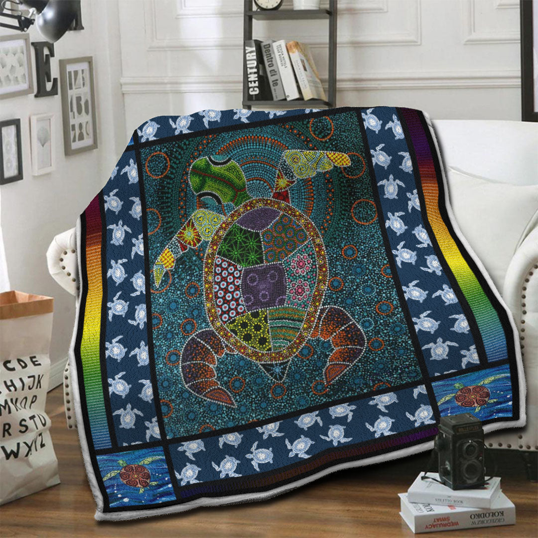 litzzy Turtle Fleece Blanket HST19103943 Fleece Blanket   