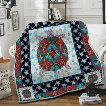 litzzy Turtle Fleece Blanket HST19104087 Fleece Blanket   