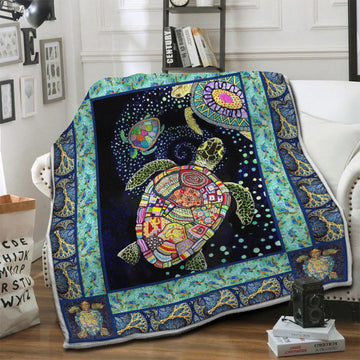 litzzy Turtle Fleece Blanket HST19104088 Fleece Blanket   