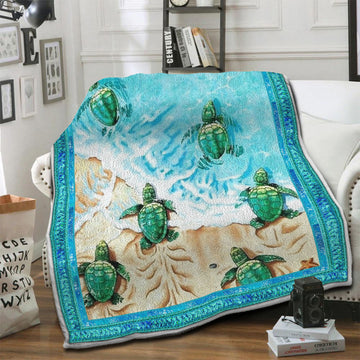 litzzy Turtle Fleece Blanket HST19104091 Fleece Blanket   