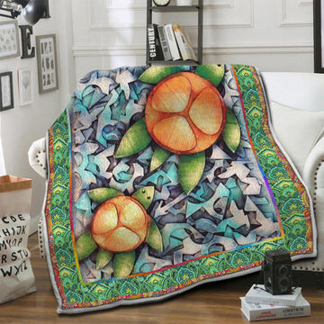 litzzy Turtle Fleece Blanket HST19104092 Fleece Blanket   
