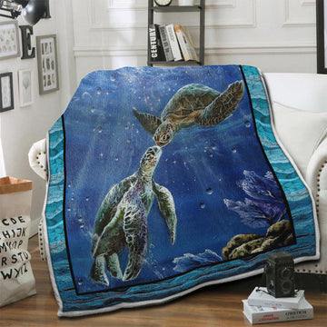 litzzy Turtle Fleece Blanket HST19104095 Fleece Blanket   