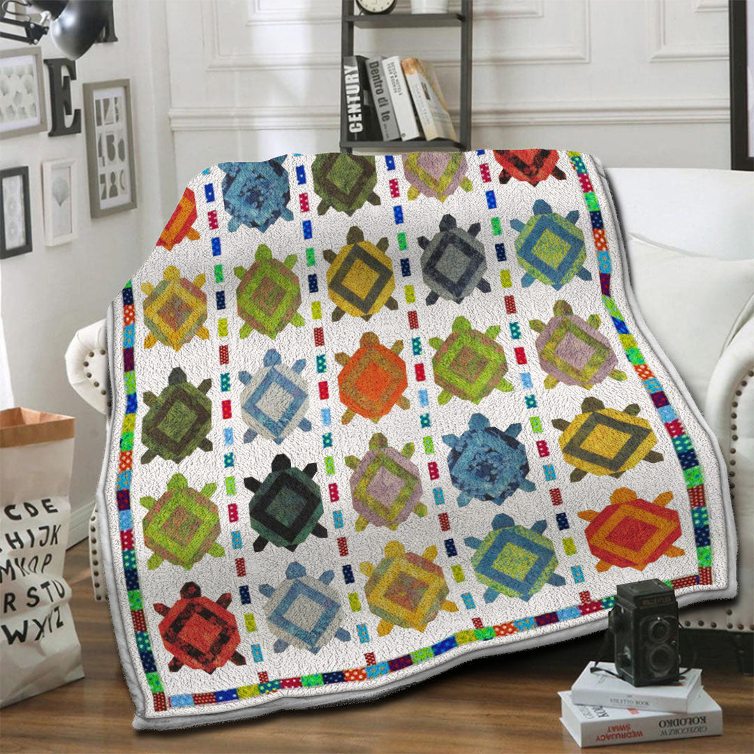 litzzy Turtle Fleece Blanket HST19104098 Fleece Blanket   