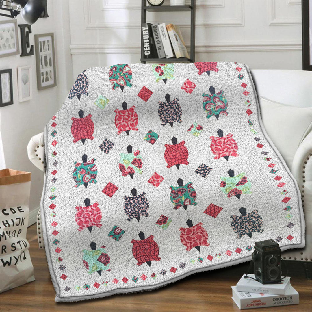 litzzy Turtle Fleece Blanket HST19104099 Fleece Blanket   