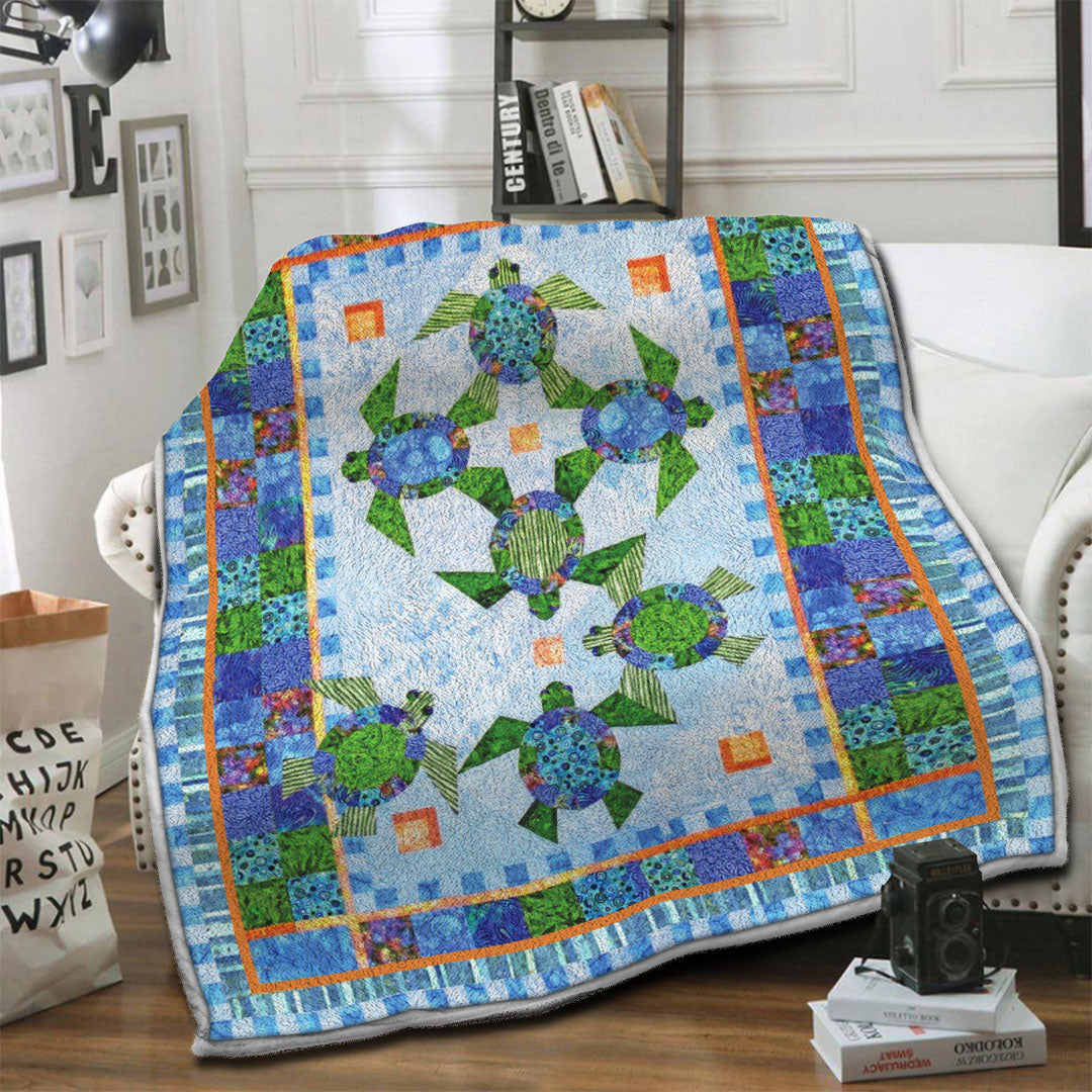 litzzy Turtle Fleece Blanket HST19104101 Fleece Blanket   
