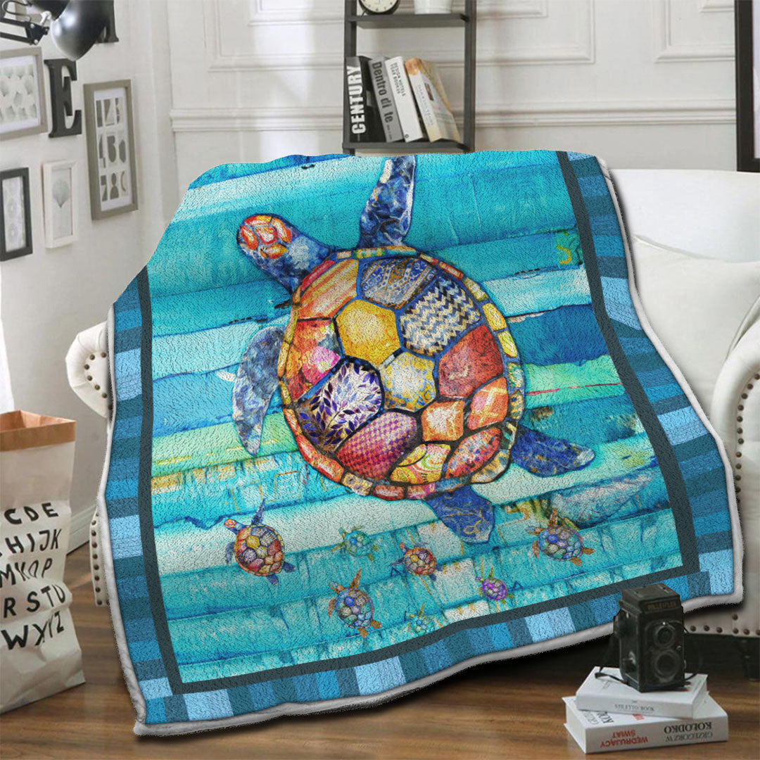 litzzy Turtle Fleece Blanket HST1910448 Fleece Blanket   