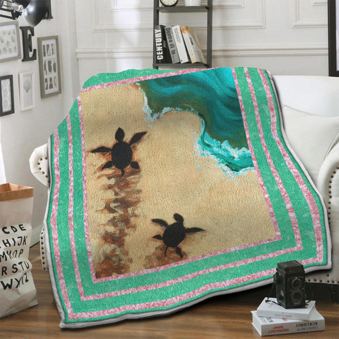 litzzy Turtle Fleece Blanket HST1910785 Fleece Blanket   