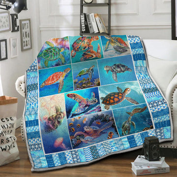 litzzy Turtle HQT1410165 Fleece Blanket Fleece Blanket   