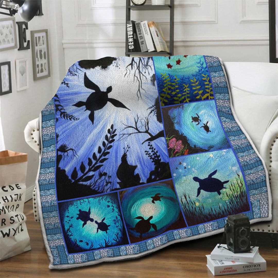 litzzy Turtle HQT1410264 Fleece Blanket Fleece Blanket   