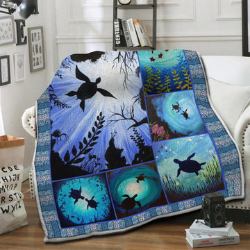 litzzy Turtle HQT1410264 Fleece Blanket Fleece Blanket   