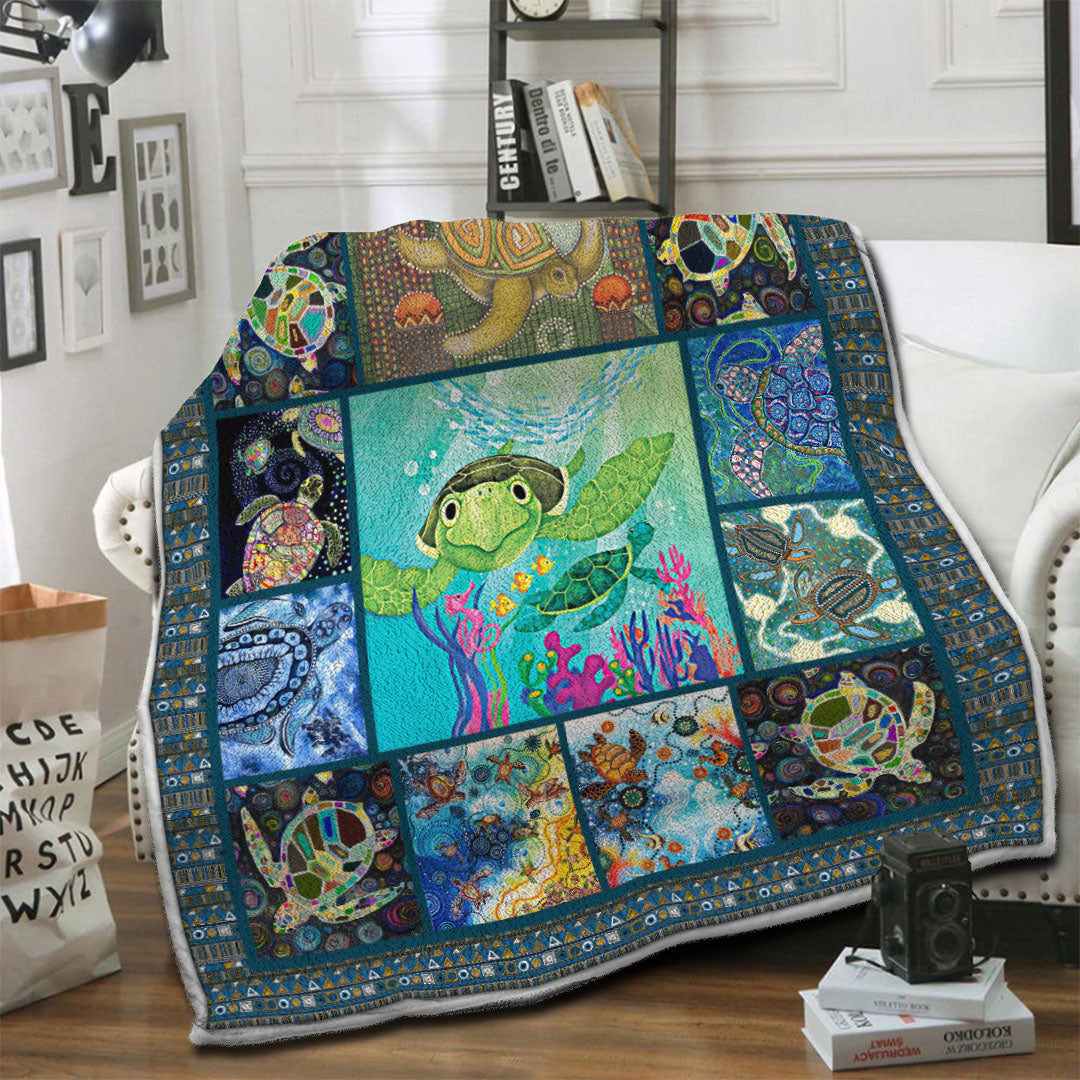 litzzy Turtle HQT1410266 Fleece Blanket Fleece Blanket   