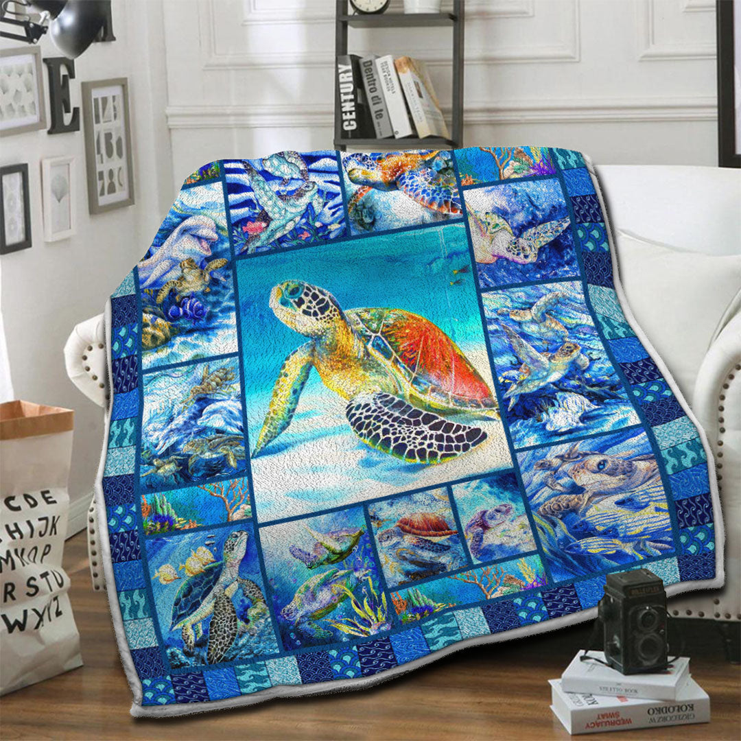 litzzy Turtle HQT1410267 Fleece Blanket Fleece Blanket   
