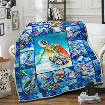 litzzy Turtle HQT1410267 Fleece Blanket Fleece Blanket   