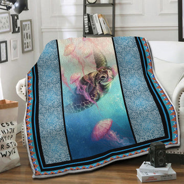 litzzy Turtle HQT16101232 Fleece Blanket Fleece Blanket   