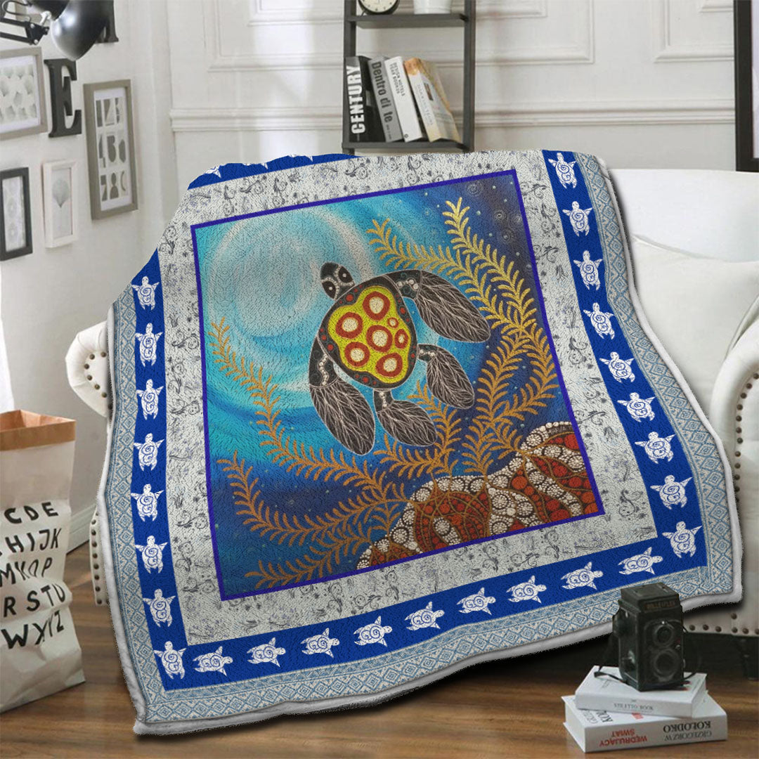litzzy Turtle HQT16101233 Fleece Blanket Fleece Blanket   