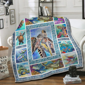 litzzy Turtle HQT16101235 Fleece Blanket Fleece Blanket   