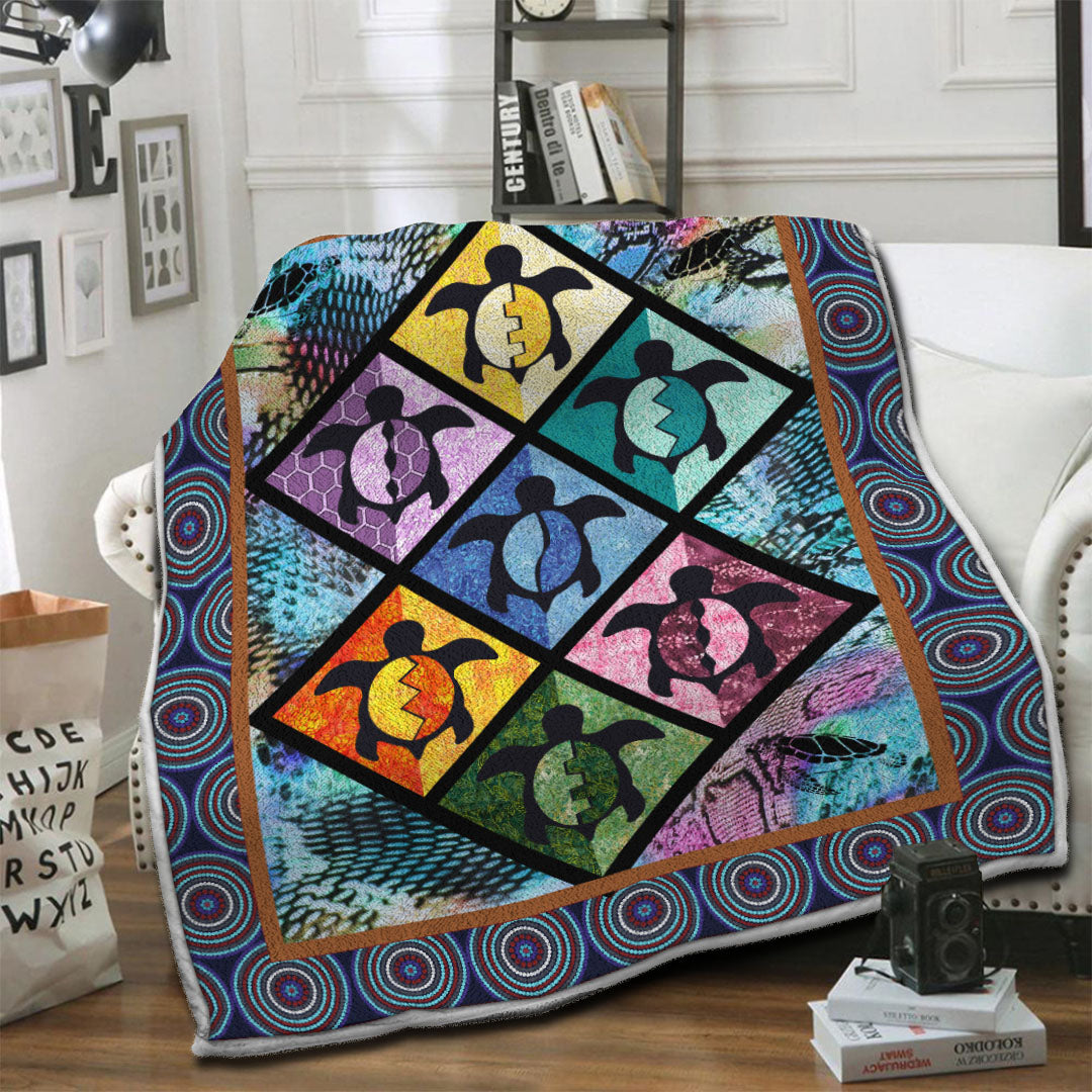 litzzy Turtles Fleece Blanket HST19101394 Fleece Blanket   
