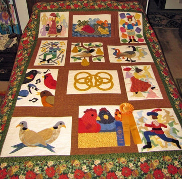 litzzy Twelve Days of Christmas CLM020774 Fleece Blanket Quilt Blanket   