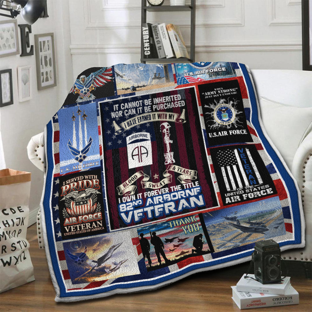 litzzy U.S Air force Fleece Blanket HST19102559 Fleece Blanket   