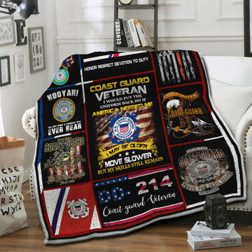litzzy U.S Coast Guard Fleece Blanket HST19102564 Fleece Blanket   