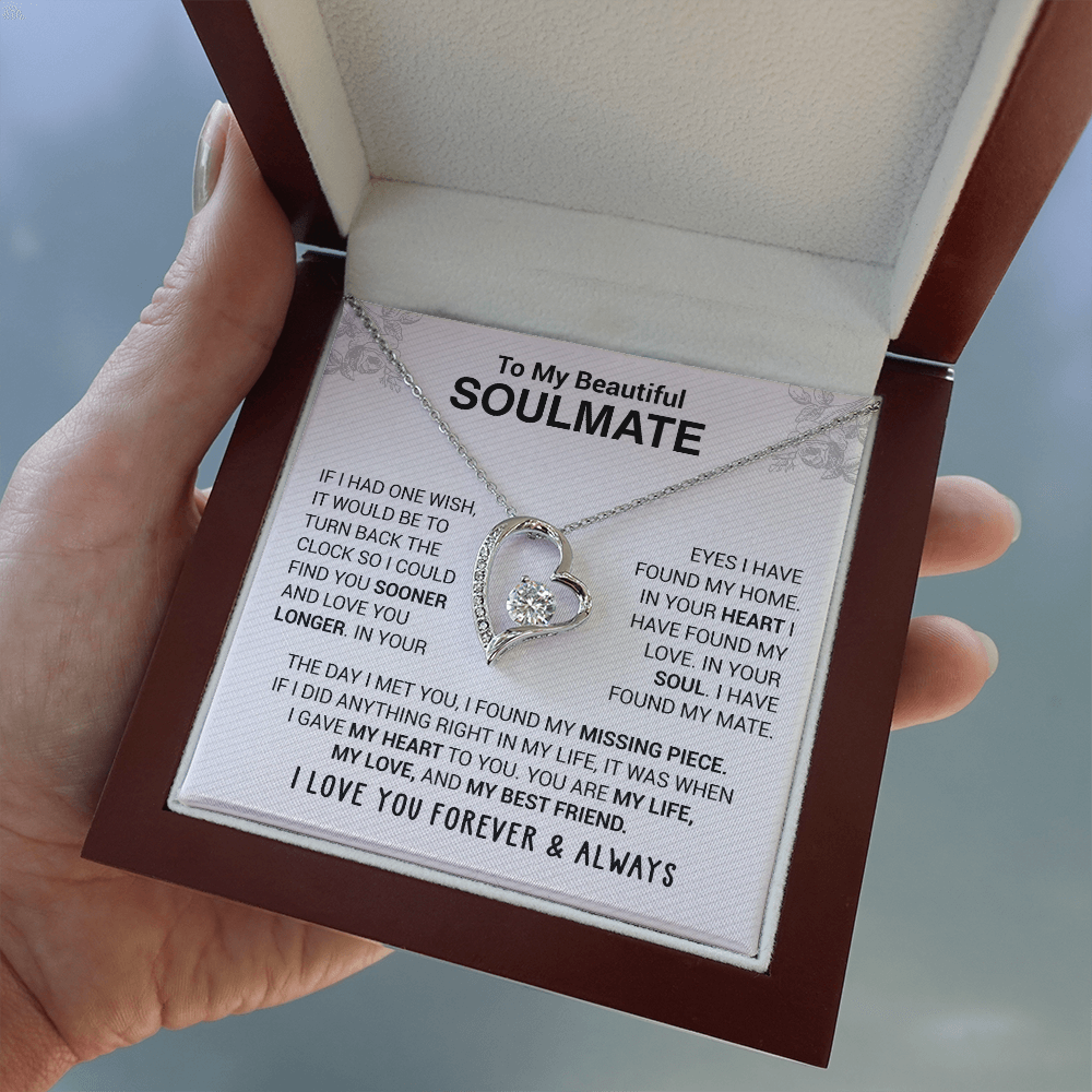 litzzy To My Beautiful Soulmate - In Your Eyes I Have Found My Home - Forever Love Necklace - To My Soulmate, Gift For Soulmate Jewelry   