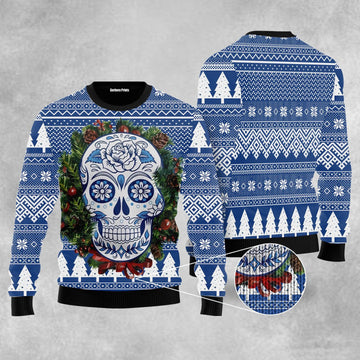 litzzy Awesome Sugar Skull Ugly Christmas Sweater | For Men & Women | Adult | US5283 - Ugly Sweater Gift For Lover sweater   