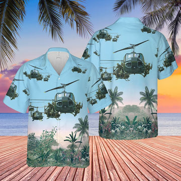 litzzy US Army Bell UH-1 Huey Hawaiian, Short Sleeve Hawaiian shirt for men - Aloha shirt Hawaiian Hawaii Shirt For Summer Hawaii Shirt   
