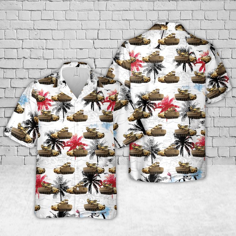 litzzy US Army M2A3 Bradley Hawaiian Shirt - Aloha shirt Hawaiian Hawaii Shirt For Summer Hawaii Shirt S  