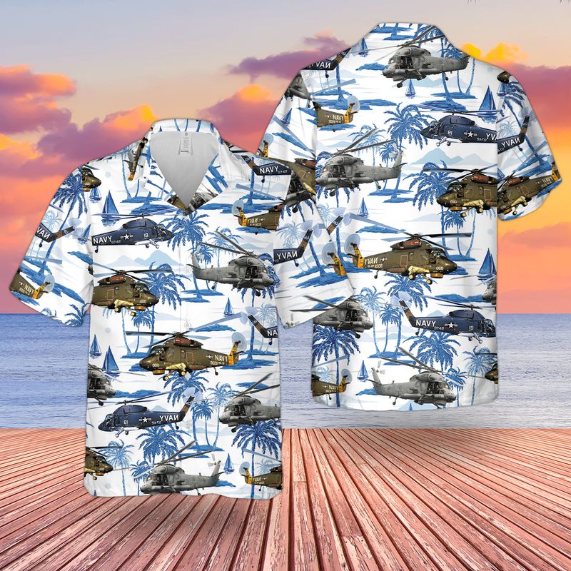 litzzy US Navy Kaman SH-2 Seasprite Hawaiian Shirt new, Short Sleeve Hawaiian shirt for men - Aloha shirt Hawaiian Hawaii Shirt For Summer Hawaii Shirt   