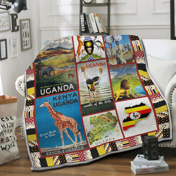 litzzy Uganda Fleece Blanket HST19103491 Fleece Blanket   