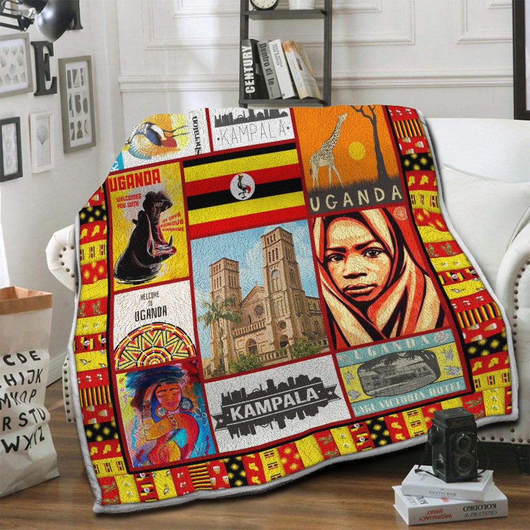 litzzy Uganda Fleece Blanket HST19103492 Fleece Blanket   