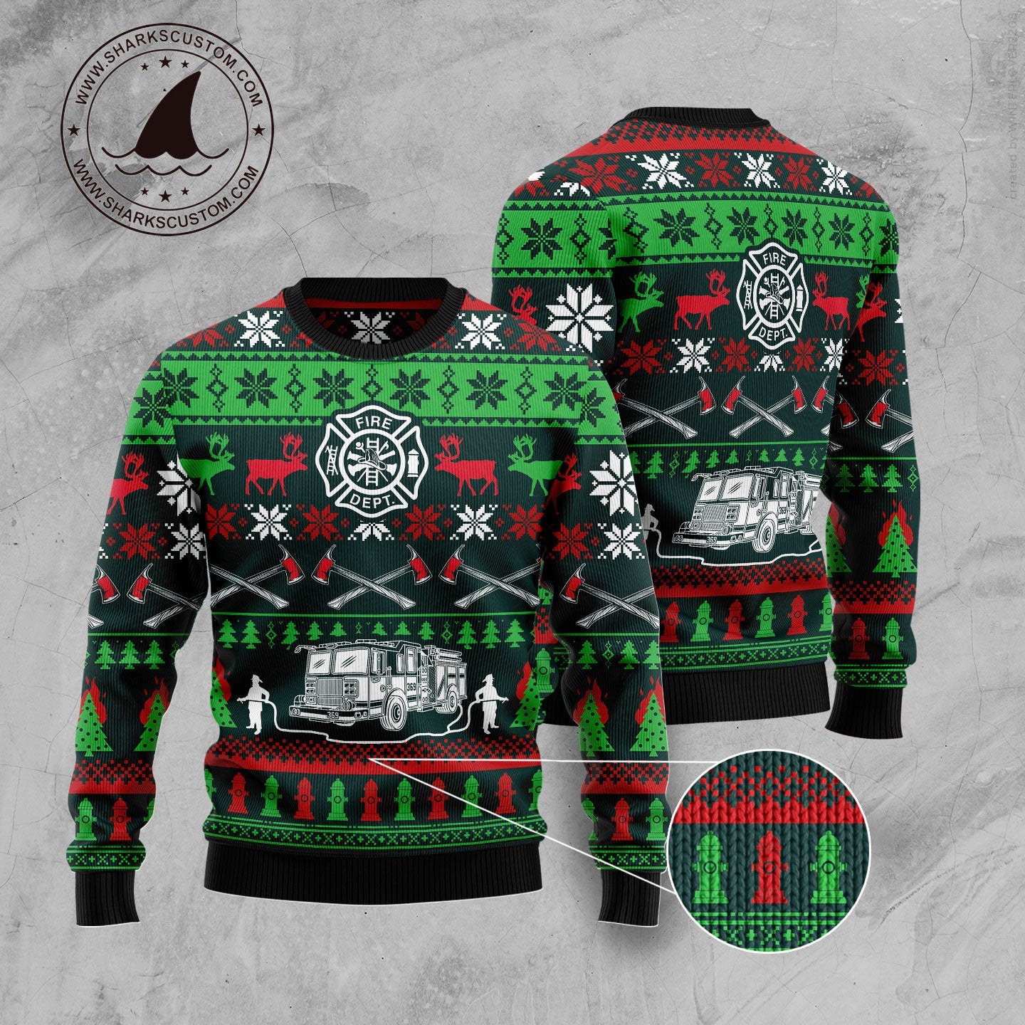 litzzy Awesome Firefighter G51022 Ugly Christmas Sweater -  Best Gift For Christmas, Noel Malalan - Christmas Signature sweater   