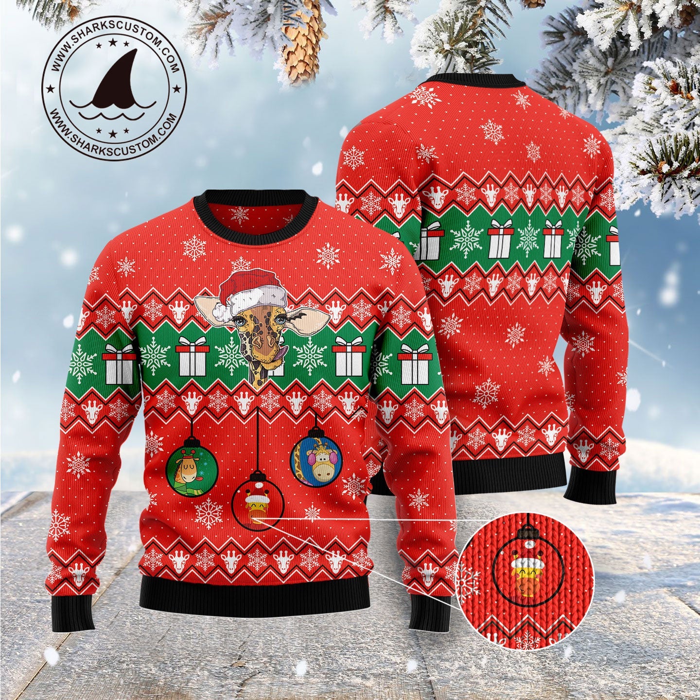 litzzy Lovely Giraffe G51021 Ugly Christmas Sweater -  Best Gift For Christmas, Noel Malalan - Christmas Signature sweater   