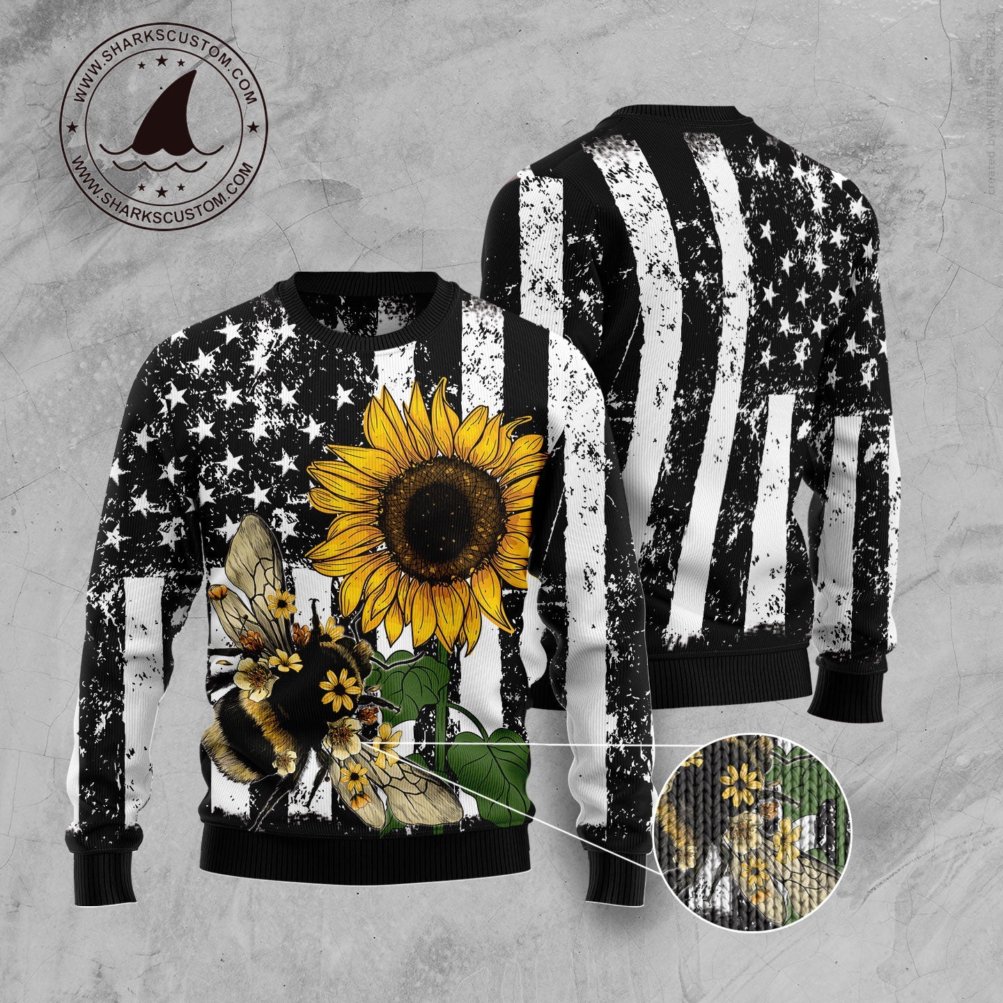 litzzy Sunflower Bee G51030 Ugly Christmas Sweater -  Best Gift For Christmas, Noel Malalan - Christmas Signature sweater   