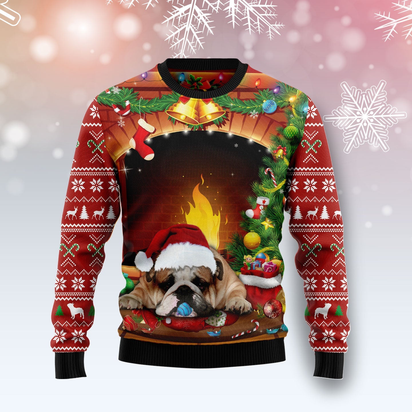litzzy Sleeping Bulldog Christmas TG51014 - Ugly Christmas Sweater -  Best Gift For Christmas, Noel Malalan - Christmas Signature sweater   